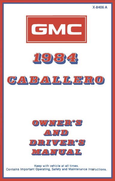 1984 GMC Caballero Owner's Manual