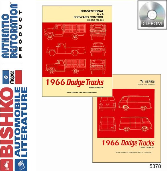 1966 Dodge D/W 100-800 Truck, A-100 Compact Van Factory Shop Service Manual