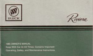 1985 Buick Rivera Owner's Manual