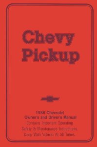 1986 Chevrolet C/K Pickup Owner's Manual