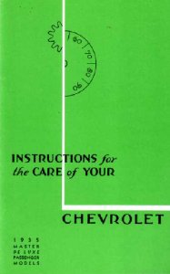 1935 Chevrolet Master DeLuxe Owner's Manual
