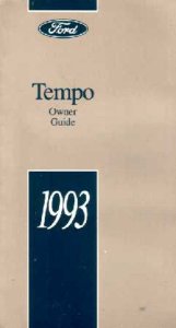 1993 Ford Tempo Owner's Manual