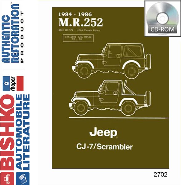 1984–1986 Jeep CJ-7 Scrambler Factory Shop Service Manual