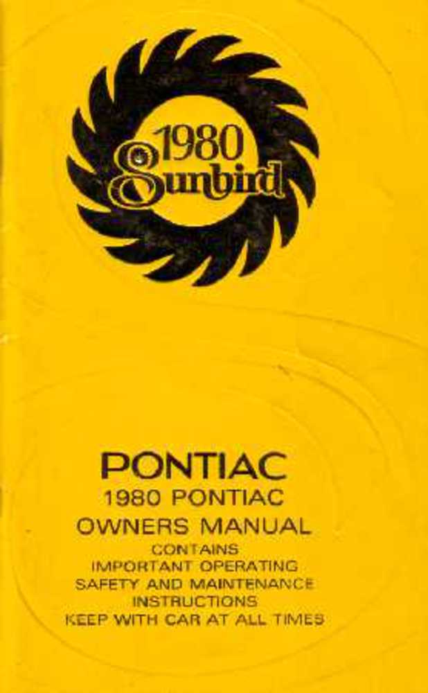 1980 Pontiac Sunbird Owner's Manual