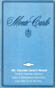 1981 Chevrolet Monte Carlo Owner's Manual
