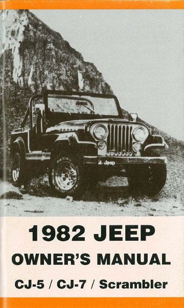 1982 Jeep CJ-5, CJ-7 & Scrambler Owner's Manual