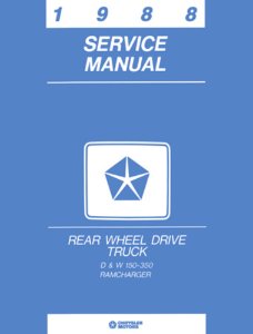 1988 Dodge Truck Ramcharger Factory Shop Service Manual