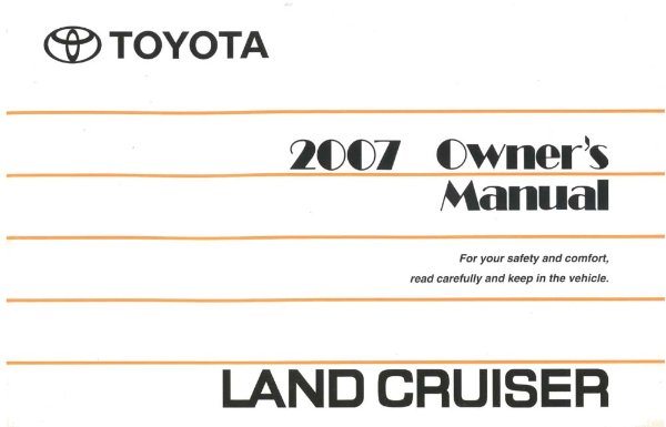 2007 Toyota Land Cruiser Owner's Manual