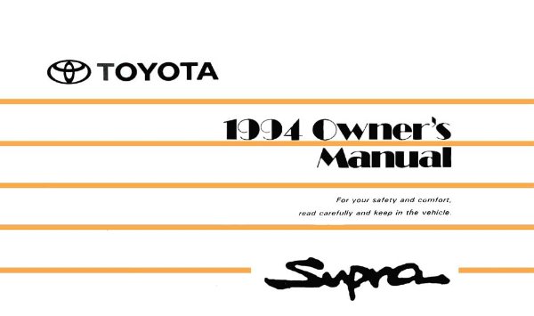 1994 Toyota Supra Owner's Manual