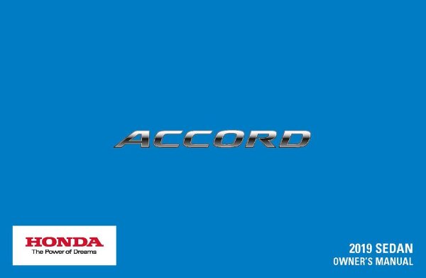 2019 Honda Accord Sedan Owner's Manual