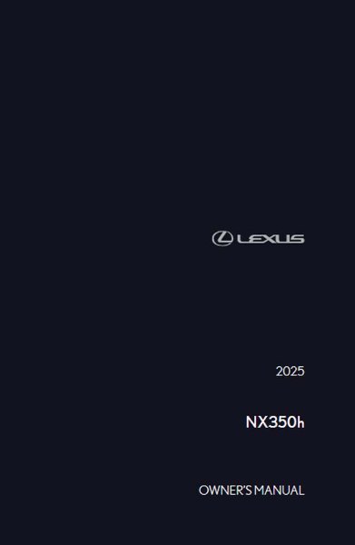 2025 Lexus NX 350h Owner's Manual