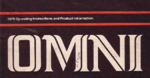 1979 Dodge Omni Owner's Manual