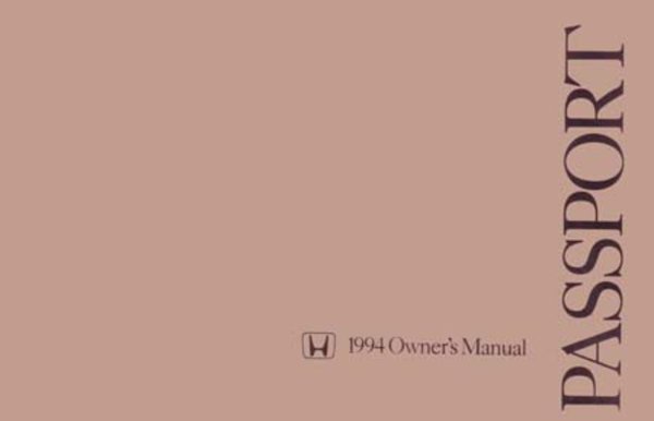 1994 Honda Passport Owner's Manual