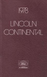 1978 Lincoln Continental Owner's Manual