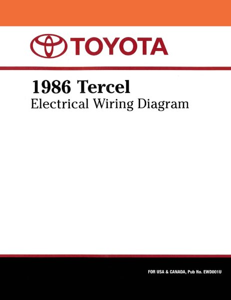 1986 Toyota Tercel Wiring Diagrams Manual