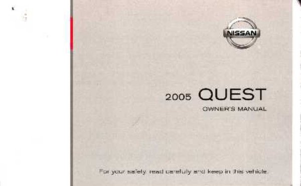 2005 Nissan Quest Owner's Manual