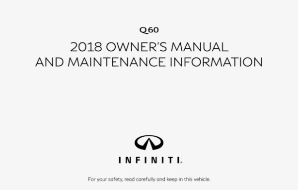 2018 Infiniti Q60 Coupe Owner's Manual