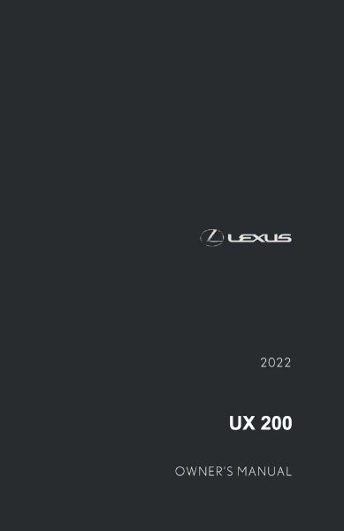 2022 Lexus UX 200 Owner's Manual