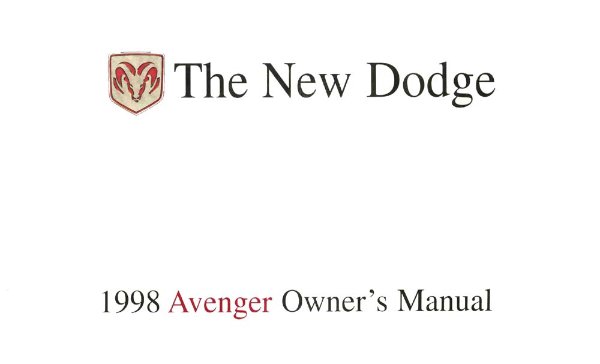 1998 Dodge Avenger Owner's Manual