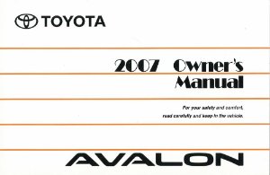 2007 Toyota Avalon Owner's Manual
