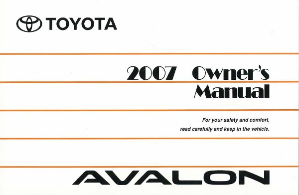 2007 Toyota Avalon Owner's Manual