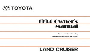 1994 Toyota Land Cruiser Owner's Manual