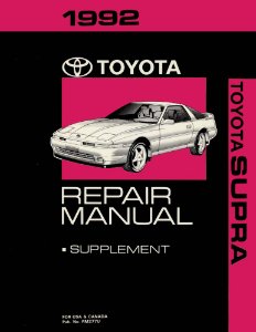 1992 Toyota Supra Factory Shop Service Manual