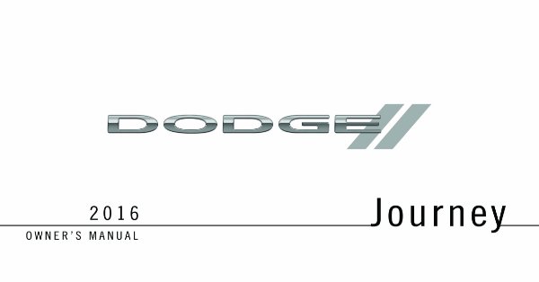 2016 Dodge Truck Journey Owner's Manual