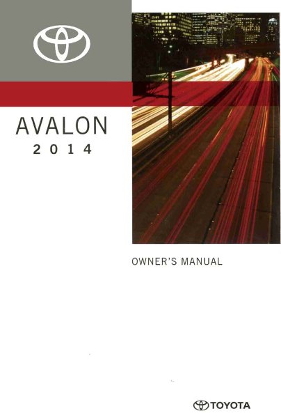2014 Toyota Avalon Owner's Manual