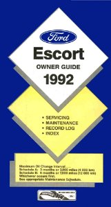 1992 Ford Escort Owner's Manual