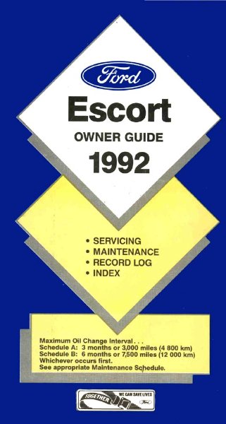 1992 Ford Escort Owner's Manual