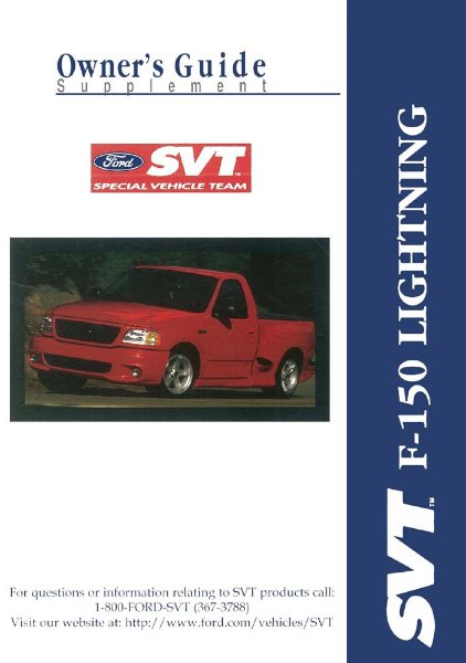 1999 Ford F-150 SVT Lightning Supplement Owner's Manual