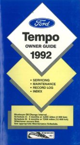1992 Ford Tempo Owner's Manual