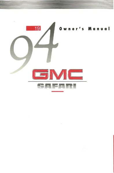 1994 GMC Safari Owner's Manual