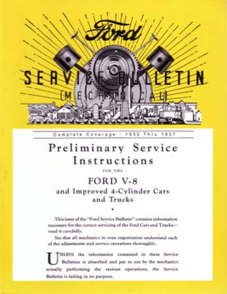 1932–1937 Ford Service Bulletins Factory Shop Service Manual