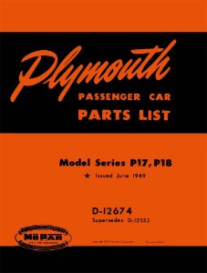 1949 Plymouth Deluxe, Special Deluxe, Suburban Parts Book