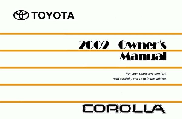 2002 Toyota Corolla Owner's Manual