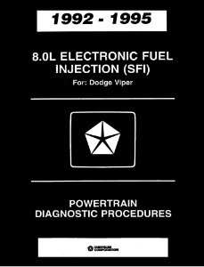 1992–1995 Dodge Viper - Powertrain Diagnostic Procedures ONLY Factory Shop