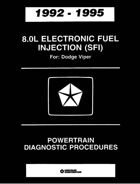 1992–1995 Dodge Viper - Powertrain Diagnostic Procedures ONLY Factory Shop