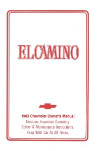 1983 Chevrolet El Camino Owner's Manual