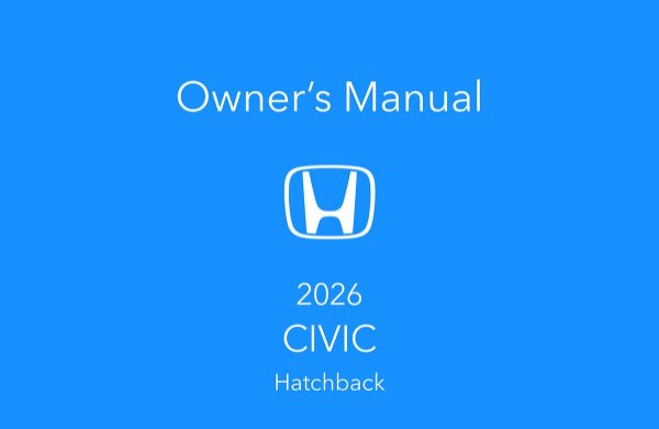 2026 Honda Civic Hatchback Owners Manual User Guide