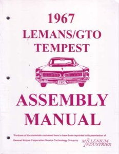 1967 Pontiac Tempest Assembly Manual Book Rebuild Instructions Illustrations