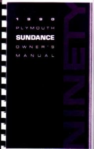 1990 Plymouth Sundance Owner's Manual