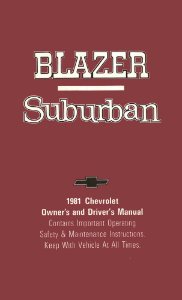 1981 Chevrolet Blazer, Suburban Owner's Manual