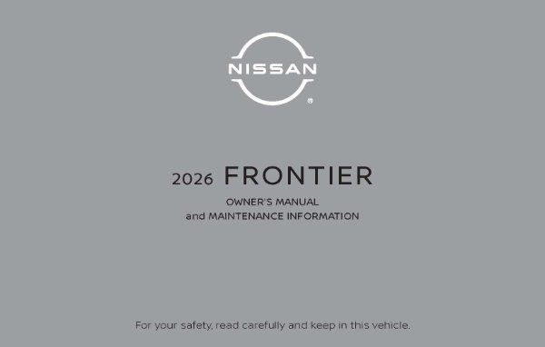 2026 Nissan Frontier Owner's Manual
