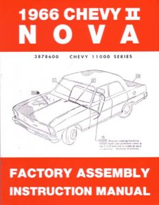 1966 Chevrolet Chevy ll Nova Assembly Manual Book Rebuild Instructions Drawings