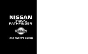 1992 Nissan Pickup, Pathfinder Owner's Manual