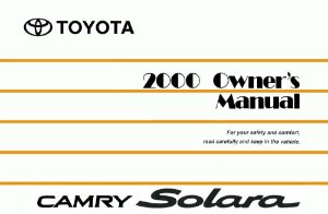 2000 Toyota Camry Solara Owner's Manual