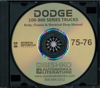 1975-76 DODGE 100-800 SERIES TRUCK Body, Chassis & Electrical Service Manual sample image