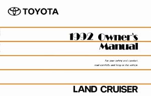 1992 Toyota Land Cruiser Owner's Manual